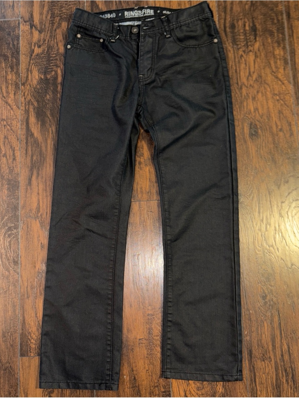 Ring of Fire Men's Black Straight Jeans
